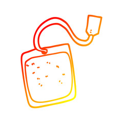 warm gradient line drawing cartoon tea bag