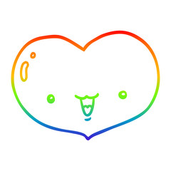 rainbow gradient line drawing cartoon love heart character