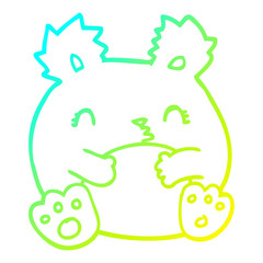 cold gradient line drawing cartoon bear