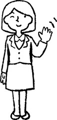 Monochrome Illustration of a Business woman face and pose
