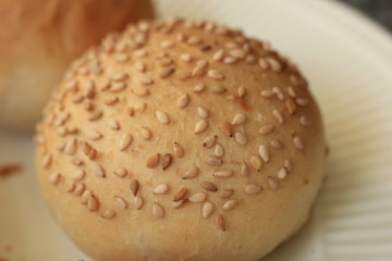 Fresh bun with sesame seed