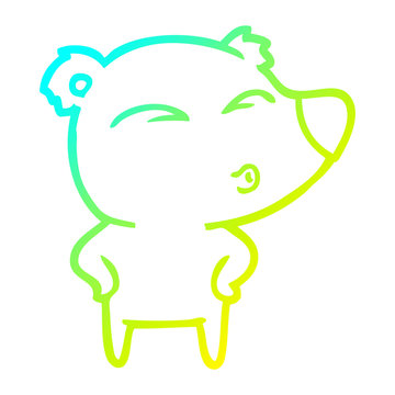 recommend clip art: cold gradient line drawing cartoon whistling bear