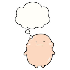 cartoon human and thought bubble