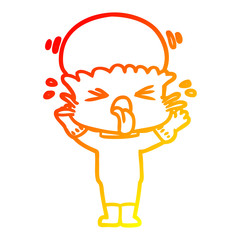 warm gradient line drawing weird cartoon alien