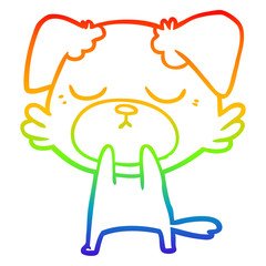 Obraz premium rainbow gradient line drawing cute cartoon dog