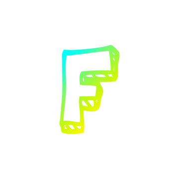 recommend clip art: cold gradient line drawing cartoon letter f