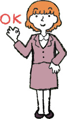 Illustration of a Business woman face and pose