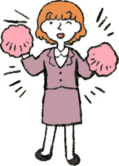 Illustration of a Business woman face and pose