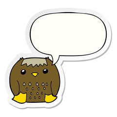 cartoon owl and speech bubble sticker
