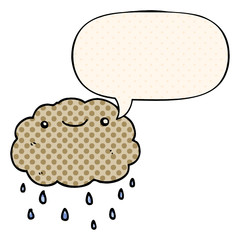cartoon cloud and speech bubble in comic book style