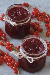 Homemade red currant jam.