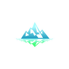 logo mountain and water vector