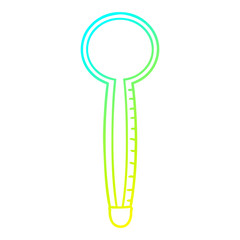 cold gradient line drawing cartoon thermometer