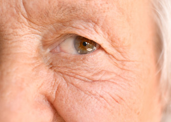 Obraz premium Face of elderly woman, closeup