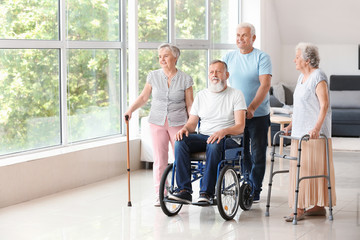 Fototapeta na wymiar Portrait of elderly people in nursing home