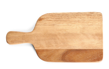 Wooden board on white background