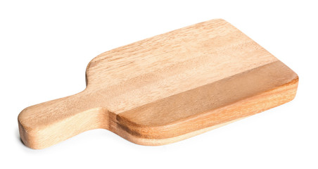 Wooden board on white background