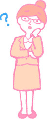 POP Illustration of a Business woman wearing glasses face and pose