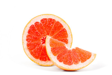 Fototapeta na wymiar Fresh grapefruit on white background.