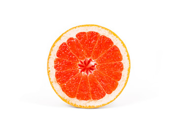 Fresh grapefruit on white background.