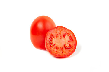 Fresh tomato on white background. Diet
