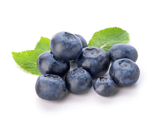 Fresh ripe blueberry on white background