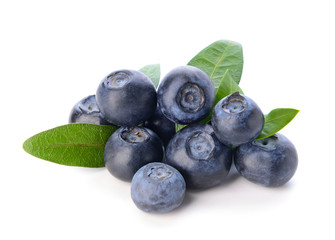 Fresh ripe blueberry on white background