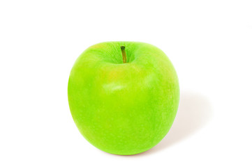 Fresh green apple on white background