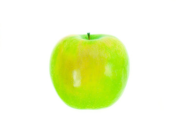 Fresh green apple on white background
