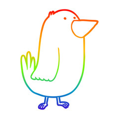 rainbow gradient line drawing cartoon bird