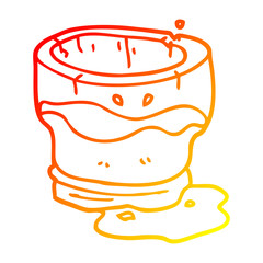 warm gradient line drawing cartoon old water glass