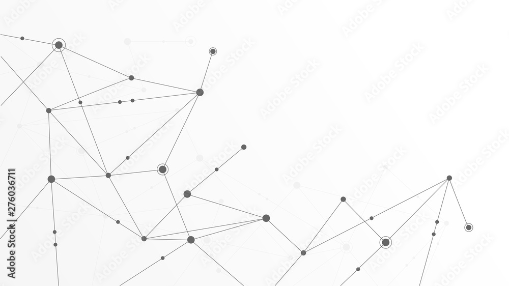 Poster Abstract geometric connect lines and dots.Simple technology graphic background.Illustration Vector design Network and Connection concept.