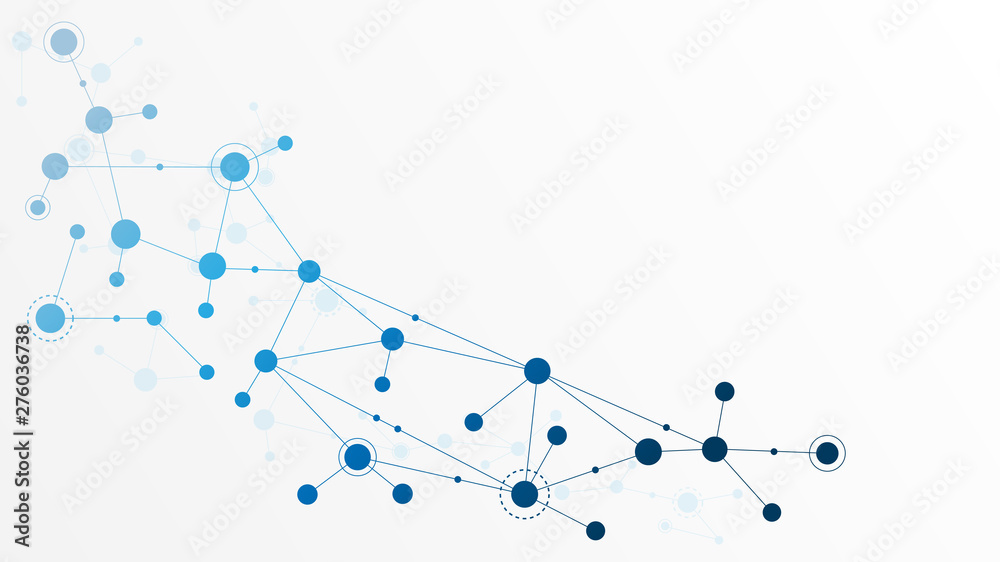Poster Abstract geometric connect lines and dots.Simple technology graphic background.Illustration Vector design Network and Connection concept.