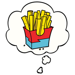 cartoon fries and thought bubble