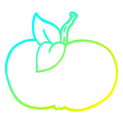 cold gradient line drawing cartoon juicy apple