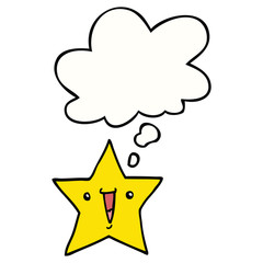 cartoon star and thought bubble