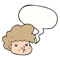 cartoon boy and speech bubble