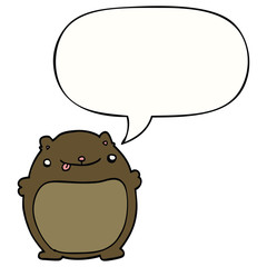cartoon bear and speech bubble
