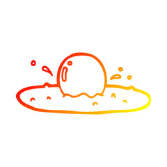 warm gradient line drawing cartoon fried egg