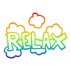 rainbow gradient line drawing cartoon relax symbol