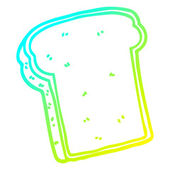 cold gradient line drawing cartoon slice of bread