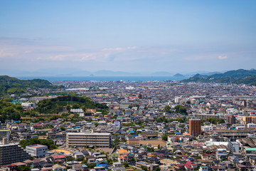 Fototapeta na wymiar Cityscape of Matsuyama city (Kinuyama,Wake town) ,Shikoku,Japan