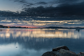 Sunrise and Low Clouds on the Bay