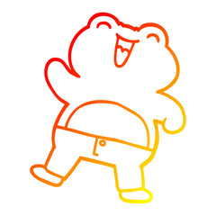 warm gradient line drawing cartoon frog
