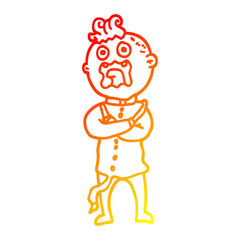 warm gradient line drawing cartoon mad man