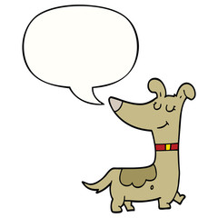 cartoon dog and speech bubble