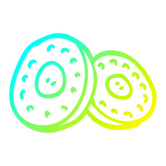 cold gradient line drawing cartoon two silver coins