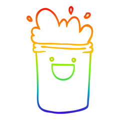 rainbow gradient line drawing cartoon happy drinks
