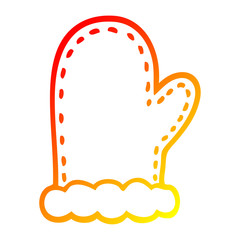 warm gradient line drawing cartoon oven mitts
