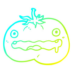 cold gradient line drawing cartoon tomato